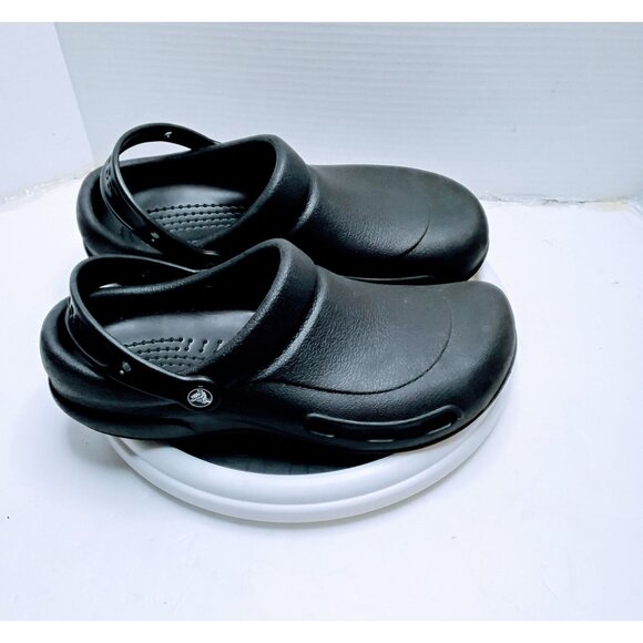 Crocs Black Bistro Clogs Chef Work Shoes Slip-Resistant Lightweight Size 9 Mens - Picture 3 of 6